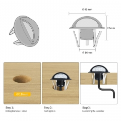 D40-RGB Outdoor 0.6W RGB Waterproof LED Deck Light