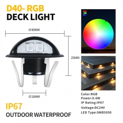 D40-RGB Outdoor 0.6W RGB Waterproof LED Deck Light