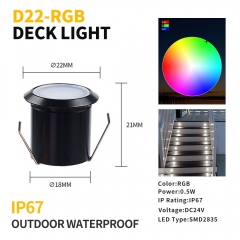 D22-RGB Outdoor 0.5W RGB Waterproof LED Deck Light