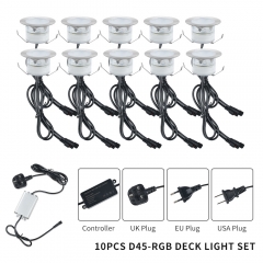 App Control 10PCS RGB D45 Waterproof LED Deck Light Kit