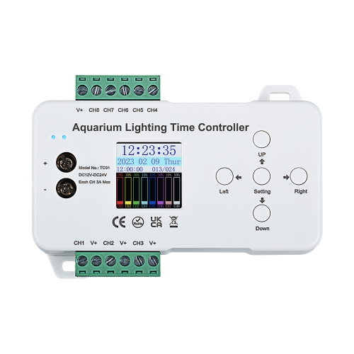 TC01 8 Channel Time Programmable LED Controller,Aquarium LED Lighting