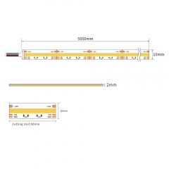 DC24V 640LEDS/M Dual White COB LED Strip