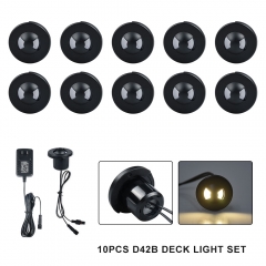 10PCS Warm White D42B Outdoor Waterproof LED Deck Light