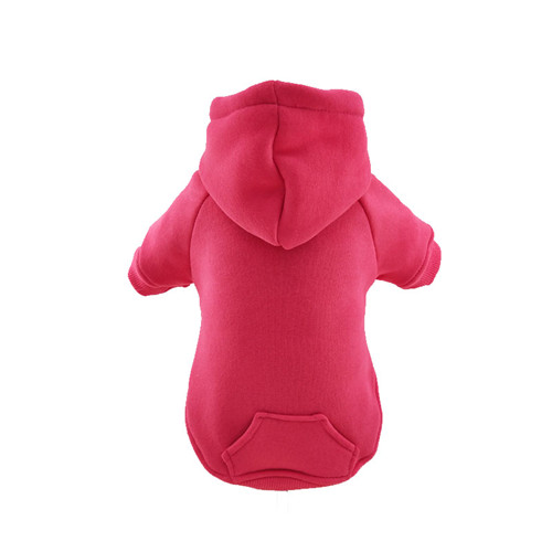 Hot Pink Fleece Lining Dog Hoodie with Kangaroo Pocket