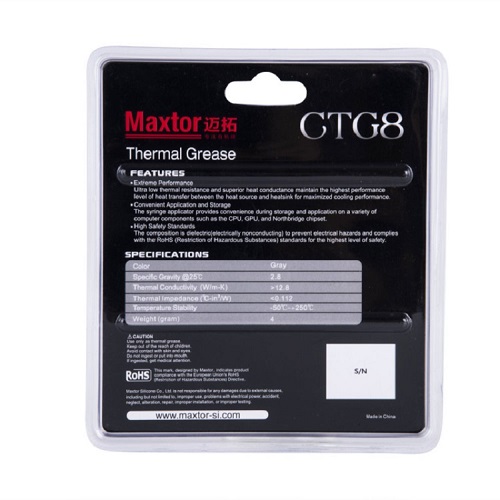12.8W/mk CTG8 3g 6g Maxtor Thermal paste CPU Cooler Cooling Fan Thermal  Compound Paste Grease Heatsink