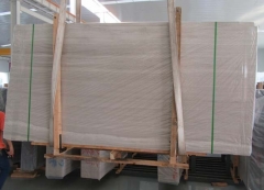 China Marble White Wooden Marble Big Slab For Project