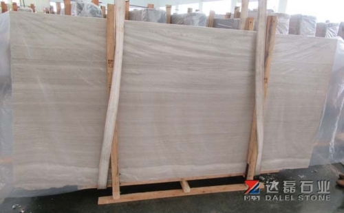 China Marble White Wooden Marble Big Slab For Project