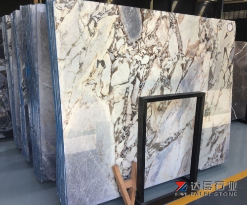 Amazing Milky Dark Blue Marble Big Slab For Artist Design