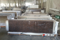 Tan Brown Kitchen Countertops Flat Edge Wholesale Dalei Stone