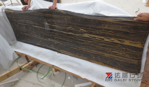 Roman Portoro Marble Countertops Round Edge Wholesale Dalei Stone