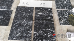 Chinese Black Marble Tiles Nero Marquina New Quarry Honed Finish