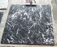 Chinese Black Marble Tiles Nero Marquina New Quarry Honed Finish