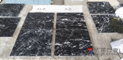 Chinese Black Marble Tiles Nero Marquina New Quarry Honed Finish