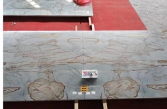 Blue Color Marble Tiles Cutting For Sea Hotel Project