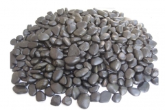 Black Color Pebble Stone High Polished