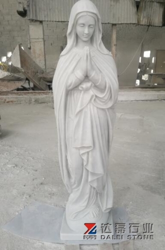 White Jade Marble Sculpture Virgin Mary