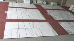 Golden Line Calacatta Marble Tiles Install For Bathroom