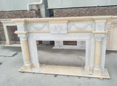 Beige Marble White Marble Mix To The Marble Fireplace