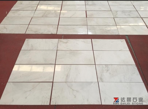 China Local White Marble Thin Tiles Polished Floor Project