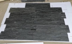 Black Quartz Slate Tiles Natural Black Culture Stone for wall cladding