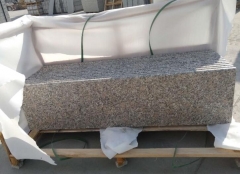 Red Granite Steps Polished One long Round Edge