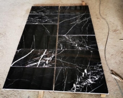 Black Marble Nero Marquina Marble Tiles With White Lines