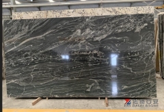 Black and White Lines Granite Big Slabs Countertops