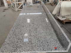 White Grey Sesame Granite Countertops Sink
