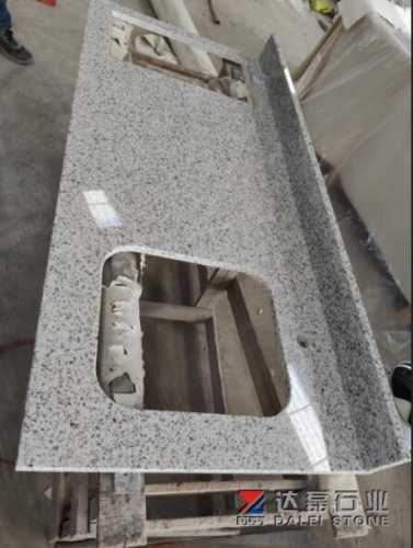 White Grey Sesame Granite Countertops Sink