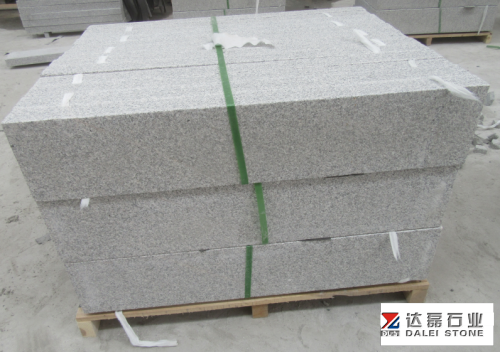 G603 Paving Granite Steps Stone Cubrstone Grey Color 6 Sides Flamed