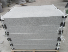 G603 Paving Granite Steps Stone Cubrstone Grey Color 6 Sides Flamed
