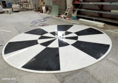 White and Black Marble Match Round Table Countertops