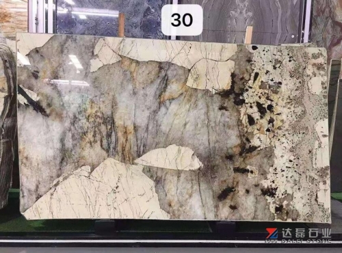 Natural Marble Natural Stone Like A Drawing Yellow Beige Color