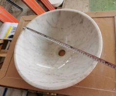 Carrara White Honed Basins Round Design Italy Marble