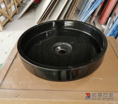 China Marble Nero Marquina Black Color Basins Sinks For Bathroom