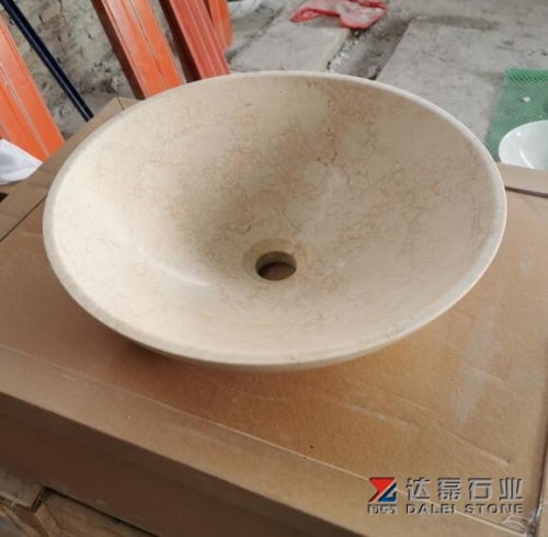 Crema Marfil Marble Basins Sinks Polished