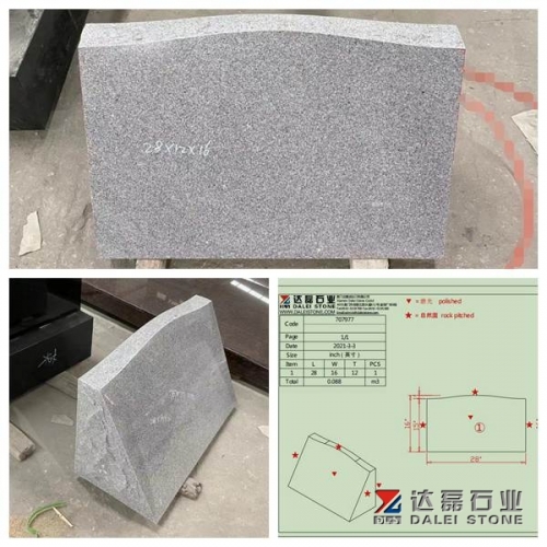 China G633 Mist Gray Granite Slant Monument