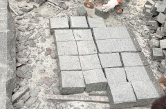 Black Basalt Cube Stone Top Flamed Other Sides Natural Split