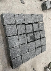 Black Basalt Cube Stone Top Flamed Other Sides Natural Split