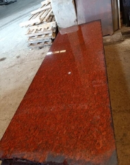 Dyed Red Black and Brown Color Granite Slabs Polished Small Slabs