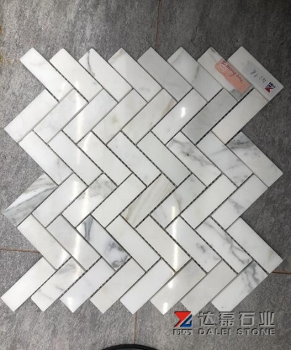 Calacata Marble Mosaic Tiles For Kichen Wall Tiles Modern Design