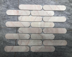 Cream Rose Pink Marble Bathroom Mosaic Tiles