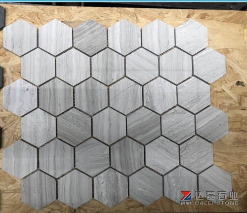 White Wooden Marble Mosaic Tiles Modern Design