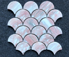 Pink Marble Mosaic Tiles Art Mosaic Kitchen