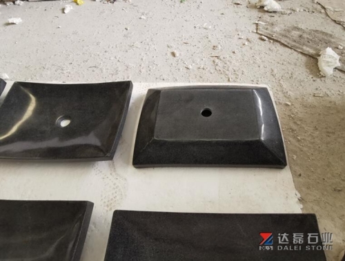 Black Granite Square Wash Basins Sinks For Bathroom