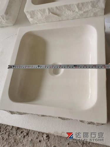 Pure White Marble Crystal White Square Basins