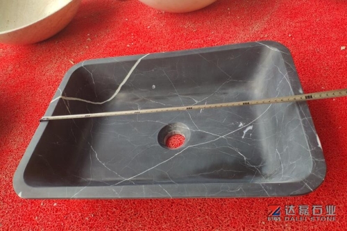 Nero Marquina Marble Square Sinks Honed Finish way