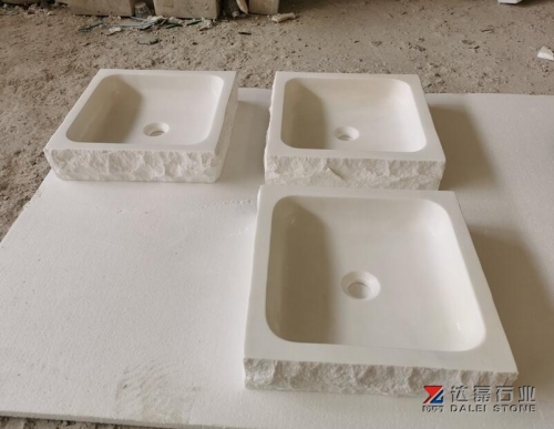 Pure White Marble Crystal White Square Basins
