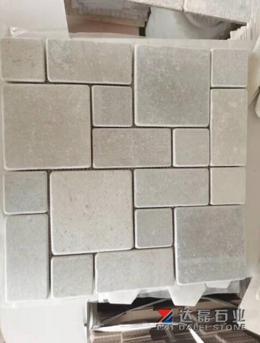 Cinderella Grey Marble Mosaic Tiles French Design Tumble Finish Way