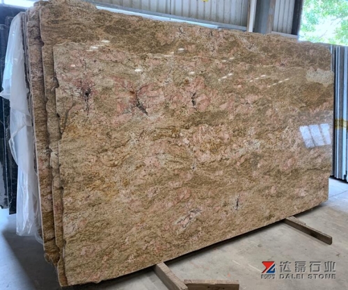 Emperor Gold Granite Polished Big Slabs For Kitchen Countertops